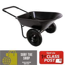 Image of Garden WHEELBARROW 150kg Heavy Duty 85L Plastic Yard Barrow 2 Wheels Pneumatic