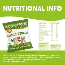 Image of Kiddylicious Veggie Straws Box - Delicious Snacks for Kids 12 G (Pack of 10)