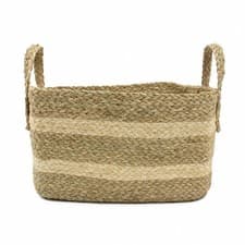 Image of JVL Palma Medium Natural Rectangular Storage Basket – Home Storage, Organizer