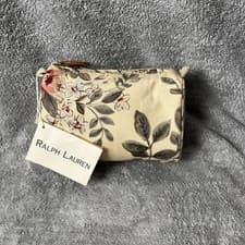 Image of NWT Vintage Ralph Lauren Floral Pattern Toiletry Travel Bag Red Roses