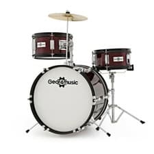 Image of Junior 3 Piece Drum Kit by Gear4music Wine Red