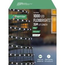 Image of Christmas Lights White 1000 LED Light 35m Indoor Outdoor Timer FlexiBrights