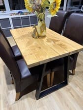 Image of New Modern Rustic Dining Table Hand Made Kitchen Table. Industrial style