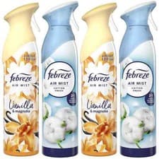 Image of Febreze Air Freshener Spray bundle, 2x VANILLA MAGNOLIA 185ml, 2x COTTON FRESH