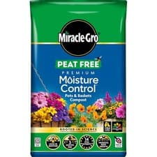 Image of Miracle Gro Peat Free Moisture Control Compost 10L Aquacoir Less Watering