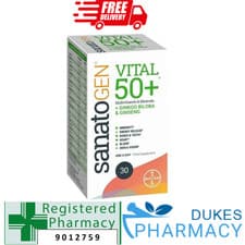 Image of Sanatogen Vital 50+ Multivitamin Ginkgo Biloba & Ginseng 30 Tablets