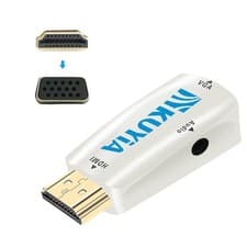 Image of HDMI to VGA Adapter Converter with 3.5mm Audio Jack Cable Male to Female Connect