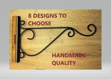 Image of HANGING BASKET BRACKETS-HEAVY DUTY HANDFORGED- RANGE OF DESIGNS/PATIO/GARDEN
