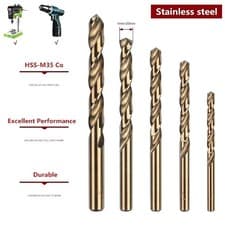 Image of HSS Gold Cobalt Jobber Drill Bit - For Drilling Stainless Steel & Hard Steels UK