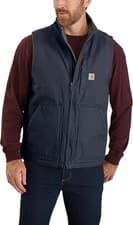 Image of Carhartt Men's Loose Fit Duck Sherpa-Lined Gilet Vest Blue XL NEW rrp £125