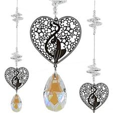 Image of Silver Cat Crystal Suncatcher, crystals gift rainbow pendant suncatchers mixed