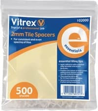 Image of 500 x Vitrex Wall Tile Tiling Spacers 2mm Resealable Pouch (102000)