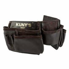 Image of Kuny's 12 Pouch/Pocket Oil / Oiled Leather Carpenters Tool Belt / Apron KUN19427