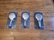 Image of 3 x Aqualona Nebula 1 Touch Spray Function Round Shower Head Handset AQ000148 UK