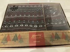 Image of Mantaray Acrylic Scarf and Hat Set Festive Pattern One Size