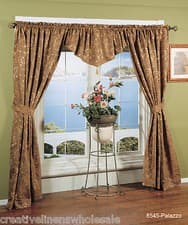 Image of Window in a Bag Curtain Panel Set 5PCS Jacquard Palazzo #8545 Creative Linens