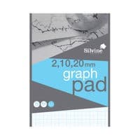 Image of Silvine Graph Pad 2/10/20mm 50 Sheets A4 A4GP21020
