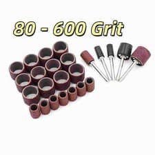 Image of Sanding Bands Drum Sleeve Rotary Tool Kit for Dremel Accessories 80 - 600 Grit
