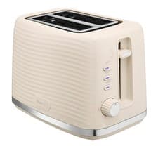 Image of Swan Wave 2-Slice Toaster Cream Ripple Textured Finish 7 Browning Defrost Cancel