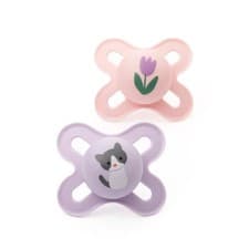 Image of MAM Start Soothers 0–2 Months Cute Design Pack of 2 BPA-Free Orthodontic Newborn