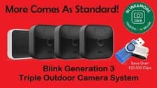 Image of Blink Outdoor Waterproof HD Wireless 3 Camera Security System + 128GB USB