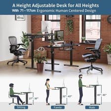 Image of New 100 x 60cm Height Adjustable Electric Standing Desk 3 Memory function+wheels