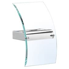 Image of Searchlight 4115-LED Clear Curved Glass with Chrome Wall Light