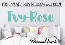 Image of Personalised Name Wall Decal Girls Boys Kids Vinyl Sticker Art Nursery Bedroom