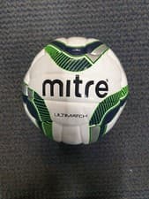 Image of Mitre Ultimatch Match Ball Size 4 White/Green - Box of 10