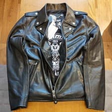 Image of Schott NYC Legendary Icon Black Leather Motorcycle Jacket New Medium RRP£355