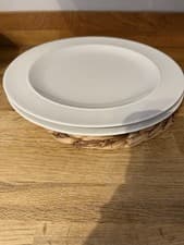 Image of Brand New Set Of 2 Denby White Dinner Plate With Rim