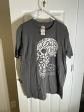 Image of The Duck Company NWT Graphic Skull TShirt Streetwear Grunge Bad Habits Vegas XL