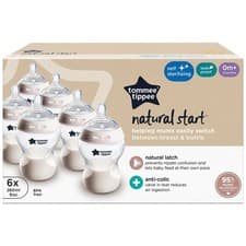 Image of Tommee Tippee Natural Start Self-Sterilising Anti-Colic Baby Bottles,260ml -6pcs