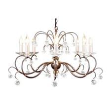 Image of 8 Bulb Chandelier Hanging Pendant LIght Bronze Patina LED E14 60W Bulb