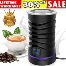 Image of Electric Milk Frother 4 in 1 Automatic Coffee Frother Hot and Cold Froth Machine