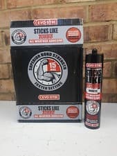 Image of NEW 12 X EVO-STIK STICKS LIKE SH*T TURBO ALL WEATHER ADHESIVE - WHITE 290ml