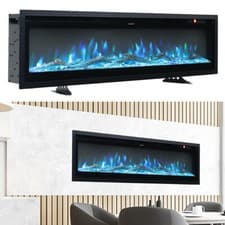 Image of 40/50/60/70/80/100 inch Insert/ Wall Mounted LED Fireplace Electric Inset Fire