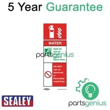 Image of Sealey Worksafe� Water Fire Extinguisher Safety Sign Rigid Plastic Pack of 10