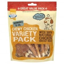 Image of GOOD BOY PAWSLEY CHEWY CHICKEN VARIETY PACK NATURAL DOG PUPPY TREATS 320G