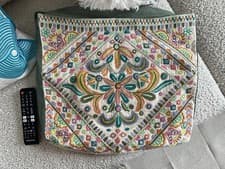 Image of Accessorize Women’s Embroidered Bag Multicoloured With Green Handle
