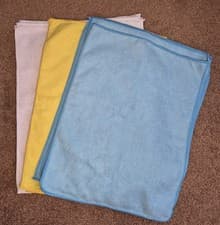 Image of Microfibre Cloths Blue, Yellow & White 40x30cm Qty20