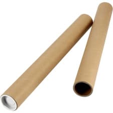 Image of POSTAL TUBES A1 630mmx45mm INCL PLASTIC CAPS CARDBOARD POSTING ROLL POSTING
