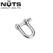Image of 4mm 5mm 6mm 8mm 12mm 16mm Dee D Short Shackle A4 Marine Grade