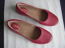 Image of Clarks Leather Artisan Ballet Flats Autumn Sun Red UK 5 Euro 38 New
