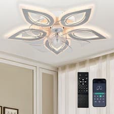 Image of Jenvkoil 12" LED Ceiling Fan with Lights, Quiet, Dimmable, Remote, Smart