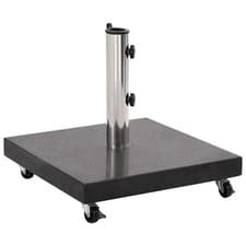 Image of Parasol Base Granite on Wheels Portable Umbrella Stand Holder Garden Square 30kg