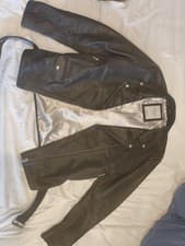Image of Jack & Jones Real Leather Biker Jacket – Black – New (No Tags) – RRP £200+
