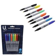 Image of 8 X Permanent Markers Assorted Colours