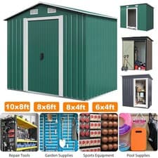 Image of Metal Garden Shed 6 X 4, 6 X 8, 8 X 10ft Garden Storage WITH FREE BASE New