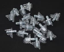 Image of 100 Transparent 5mm Shelf Supports Studs Pegs with Steel Pin Suitable for Glass